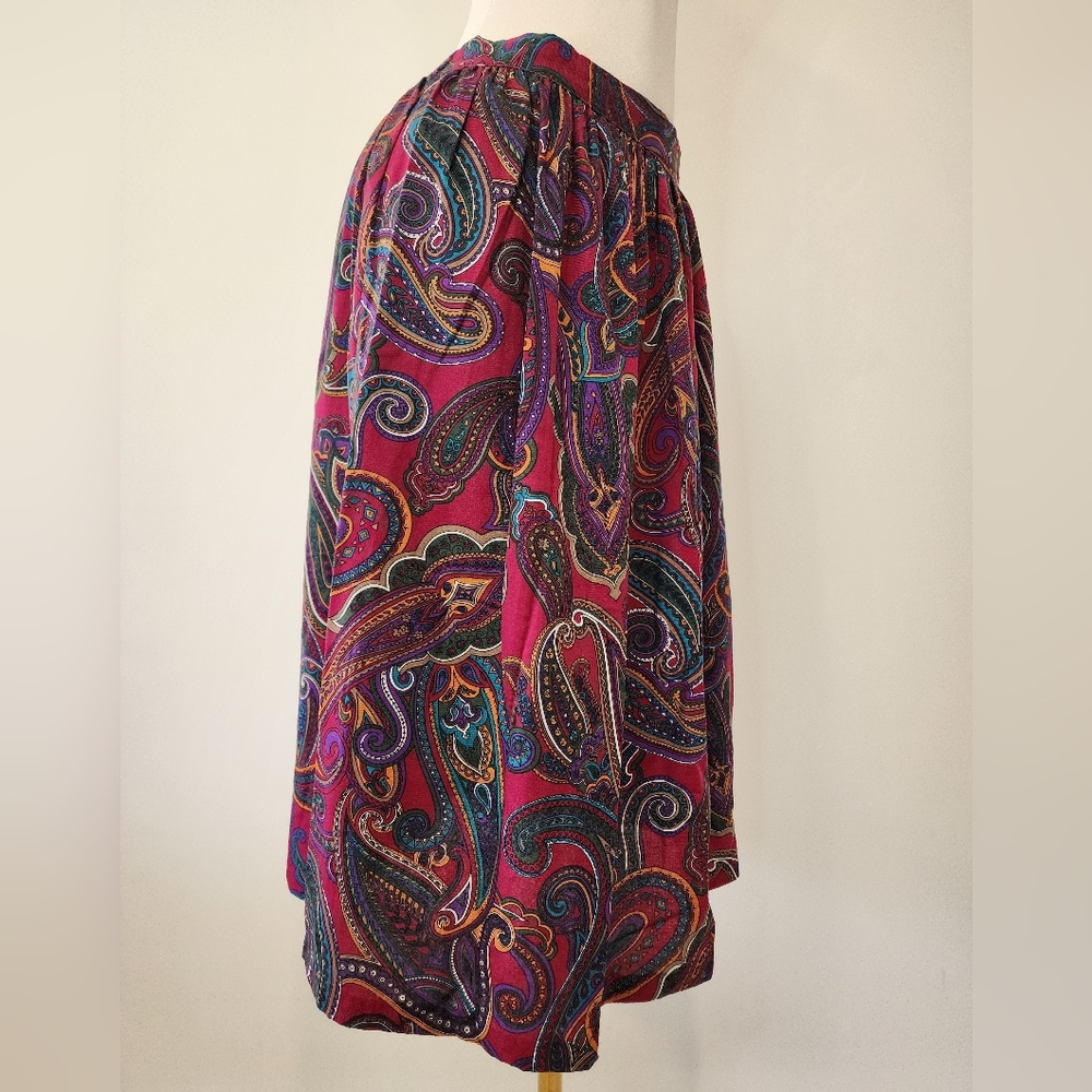 Vintage Sue Brett Collection Colorful Paisley Teachers Skirt - Picture 7 of 9